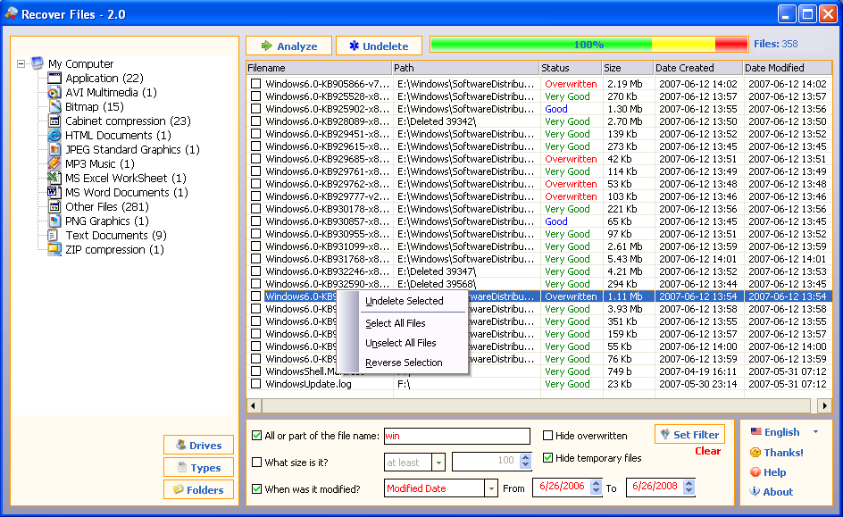 Directory Program Recovery Undelete Sd